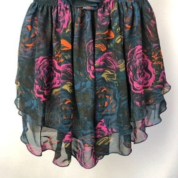 H&M Y2K Navy Blue Floral Cross Back Tunic Tank Top 6 - Picture 7 of 9